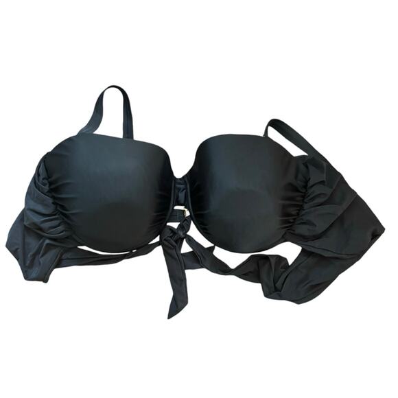 Gabifresh x Swimsuits For All Black Padded Swim Bikini Top 24 D/DD - Picture 1 of 3